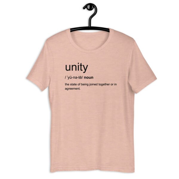 unisex-staple-t-shirt-heather-prism-peach-front-6767367e54daa.jpg POWER OF WORDS Meaning of Unity t-shirt