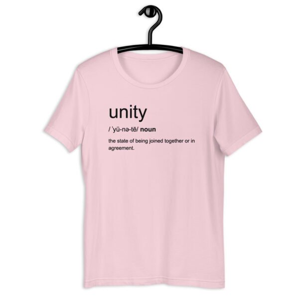 unisex-staple-t-shirt-soft-pink-front-6767367ea3a72.jpg POWER OF WORDS Meaning of Unity t-shirt