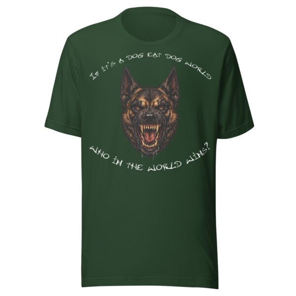 Belgian Malinois Dog Lover T-Shirt – "If it's a dog eat dog world, who in the world wins?" Fierce Dog World Graphic Tee