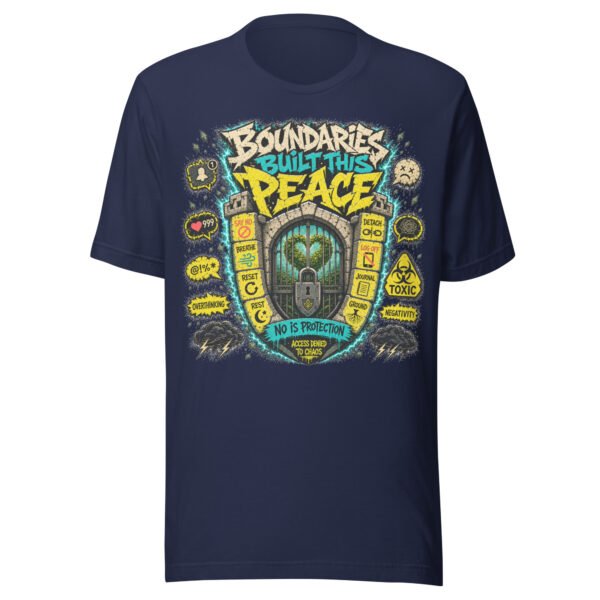unisex-staple-t-shirt-navy-front-6a0a7e1db61fa.jpg Protect Your Peace T-Shirt